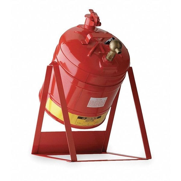 Justrite Safety Can, Galvanized Steel, 5 gal, Red, 11 3/4 in Dia., Flammables - 7150157