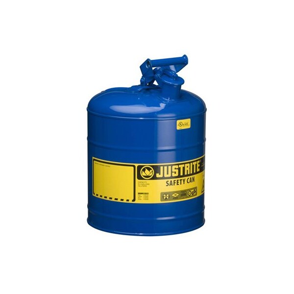 Justrite Safety Can, Steel, 5 gal, Blue, 11 3/4 in Dia. - JT7150300