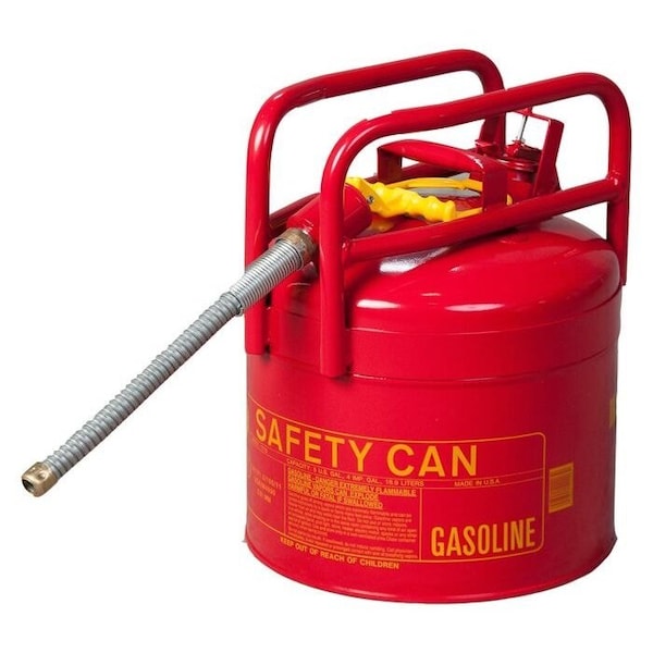 Eagle Mfg Safety Can, 24-Gauge Galvanized Steel, 5 gal, Red - 1215SX5