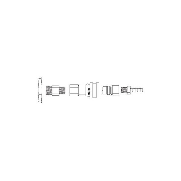 Justrite Fitting Disconnect Assembly, For Use With 1/4 in ID Tube, SS - 12013