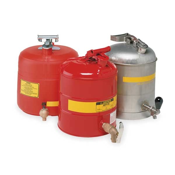 Eagle Mfg Safety Can, Stainless Steel, 5 gal, Silver, 11 1/4 in Dia., Flammables - 1327