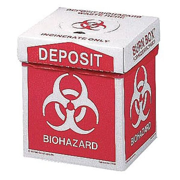 Zoro Select Biohazard Burn Box, 12 In. H, 8 In. W, PK6 - 17-789