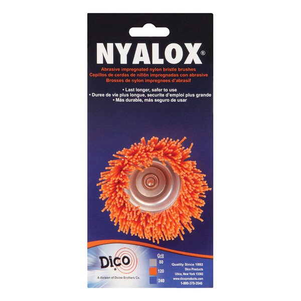 Dico Dico Nyalox 2.5 in. D X 1/4 in. X 1/4 in. D Crimped Nylon Mandrel Mounted Cup Brush 4500 rpm 1 pc - 541-780-2-1/2