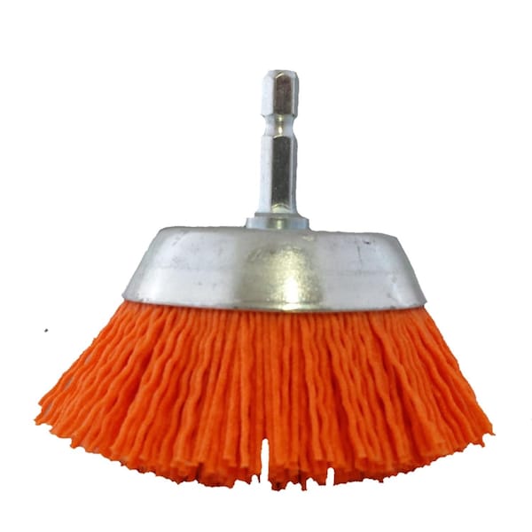 Dico Dico Nyalox 2.5 in. D X 1/4 in. X 1/4 in. D Crimped Nylon Mandrel Mounted Cup Brush 4500 rpm 1 pc - 541-780-2-1/2