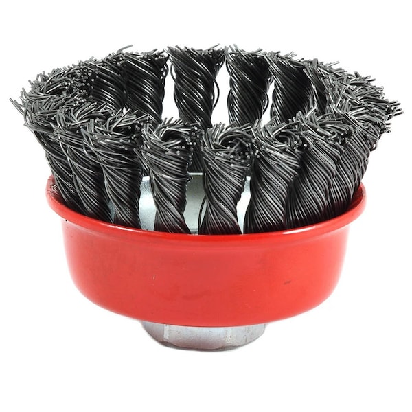 Forney Cup Brush, Knotted, 2-3/4 in x .020 in x M10 x 1.25 Arbor - 72782
