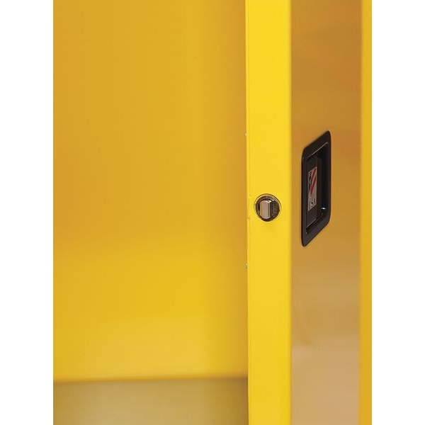 Jamco Flammables Safety Cabinet, 45 gal, 2 Shelves, Steel, 43 in W x 65 in H x 18 in D, Yellow - BM45YP