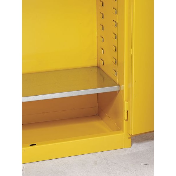 Jamco Flammables Safety Cabinet, 45 gal, 2 Shelves, Steel, 43 in W x 65 in H x 18 in D, Yellow - BM45YP