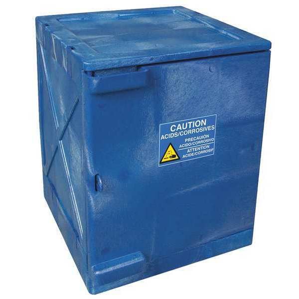 Eagle Mfg Corrosives Safety Cabinet, 4 gal, 2 Shelves, Polyethylene, 18 in W x 22 in H x 18 in D, Blue - M04CRA