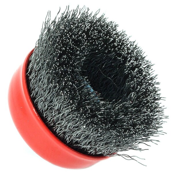Forney Cup Brush, Crimped, 2-3/4 in x .014 x M10 x 1.25 Arbor - 72780