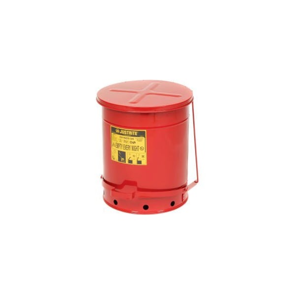 Justrite Justrite 14 Gallon Oily Waste Can, Red - 09500 - 9500