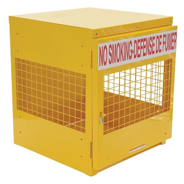 Vestil Yellow Powder Coat Cylinder Storage Cabinet 4 Cylinder Capacity - CYL-LP-4-CA