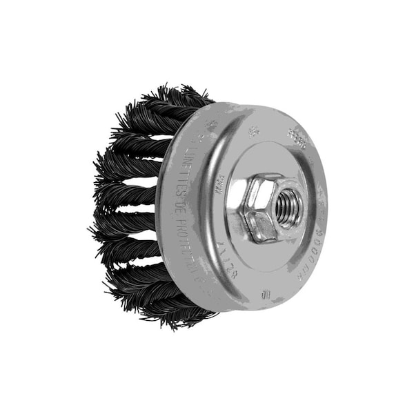 Pferd 82717 4in COMBITWIST Knot Cup Brush .023 CS Wire, 5/8-11 Thread ext. - 82717-PFERD