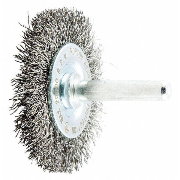Zoro Select Wire Wheel Brush, Crimped, Carbon Steel - 66252839029