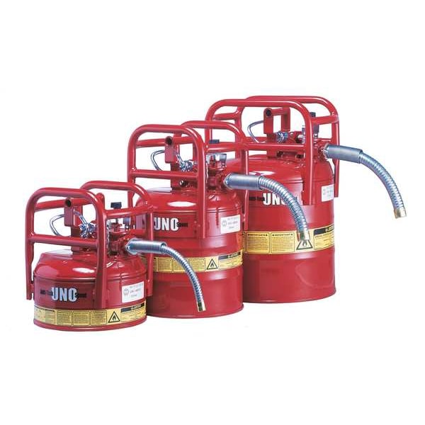 Justrite Safety Can, Steel, 5 gal, Red, 11 3/4 in Dia., Flammables - 7350130