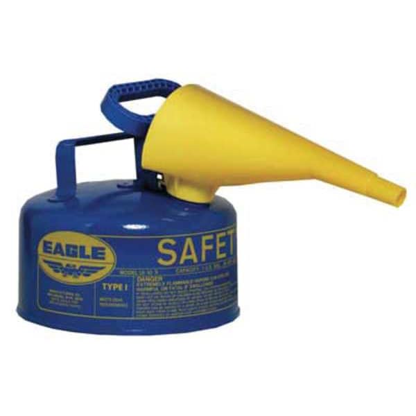 Eagle Mfg Safety Can, Galvanized steel, 2 gal, Blue, 11 1/4 in Dia., Kerosene - UI20FSB