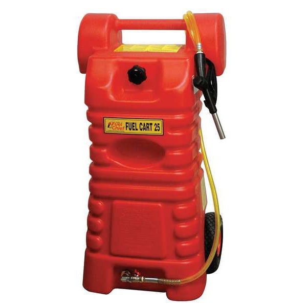 Johndow Industries Fuel Caddy, Polyethylene, 25 gal, Red, Gasoline - FC-25PFC