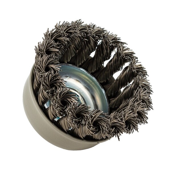 Forney Command PRO Cup Brush, Knotted, 2-3/4 in x .020 in x 5/8 in-11 - 72830
