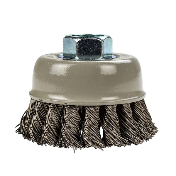 Forney Command PRO Cup Brush, Knotted, 2-3/4 in x .020 in x 5/8 in-11 - 72830