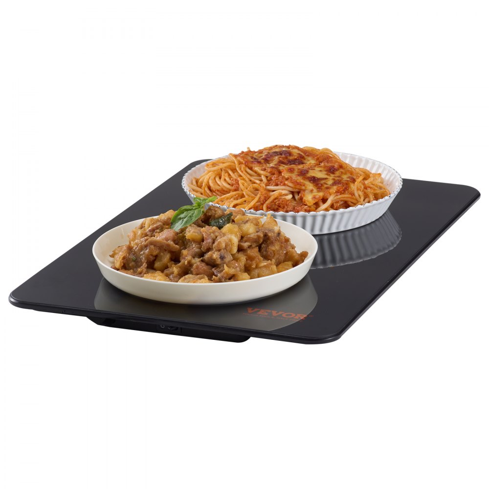 VEVOR Electric Warming Tray, 16.5" x 11" Portable Tempered Glass Heating Tray with Temperature Control (65-90℃), Perfect for Dinner, Catering, House, Parties, Events, Entertaining and Holiday, Black - CBJRG420280MMMH3FV1