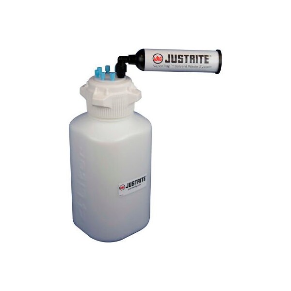 Justrite Justrite 12800 VaporTrap Carboy With Filter Kit, HDPE, 4-Liter, 6 Ports - 12800