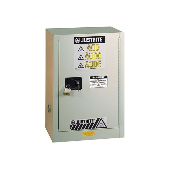 Justrite 15 gal, 1 Shelves, 18-Gauge Steel, 24 in W x 35.75 in H x 21.625 in D, Light Neutral - 8825272