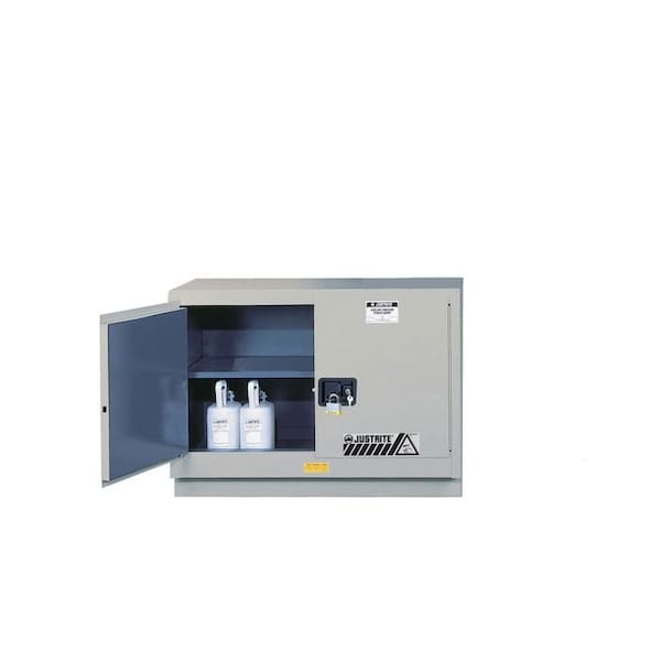 Justrite 31 gal, 1 Shelves, 18-Gauge Steel, 48 in W x 35.75 in H x 21.625 in D, Silver - 8849042