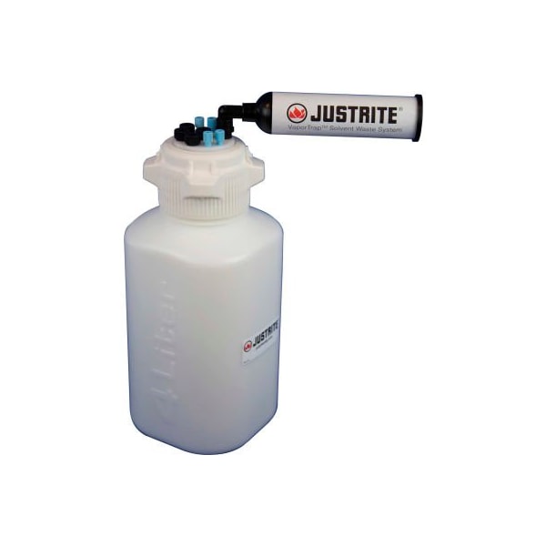 Justrite Justrite 12815 VaporTrap Carboy With Filter Kit, HDPE, 13.5-Liter, 8 Ports - 12815