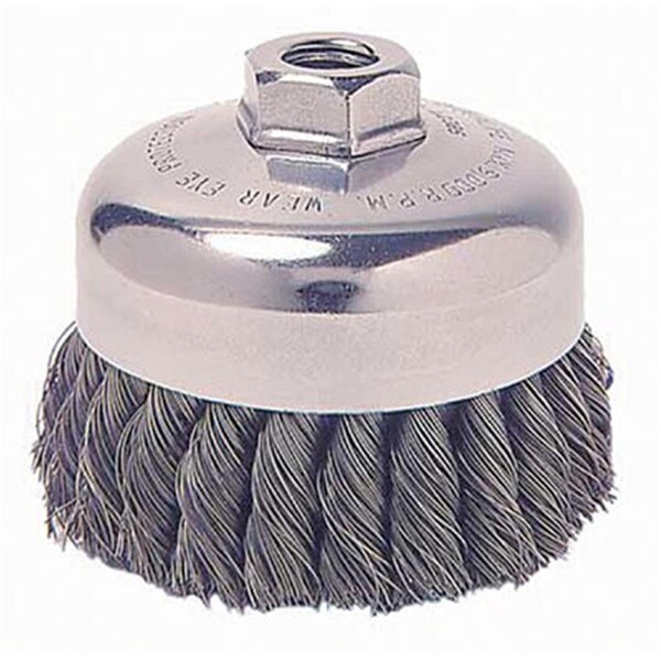 Light House Beauty 4 in. Single Row Wire Cup Brush .014, .63 in.-11 A.H. -Sr-4 - LI438283
