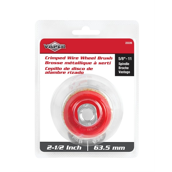 Titan 2-1/2 In. Crimped Wire Cup Brush, 1EA - 22226