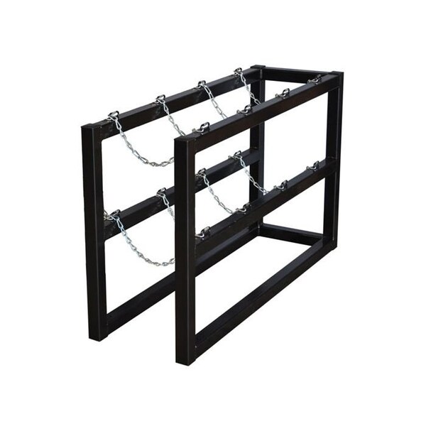 Justrite Cylinder Tube Rack, 1 Wide x 4 Deep, 16"W x 50"D x 30"H, 4 Cylinder Cap. - 35096