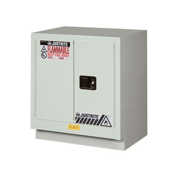 Justrite 19 gal, 1 Shelves, 18-Gauge Steel, 30 in W x 35.75 in H x 21.625 in D, Light Neutral - 8831272