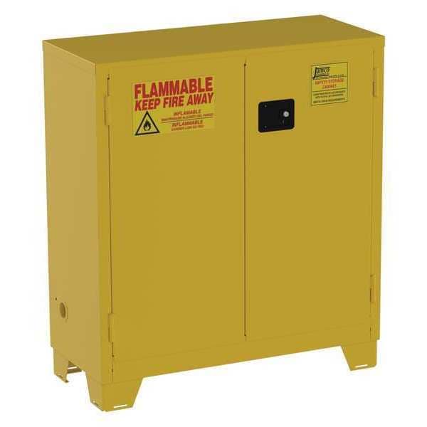 Jamco Flammables Safety Cabinet, 30 gal, 1 Shelves, Steel, 43 in W x 49 in H x 18 in D, Yellow - FM30YP