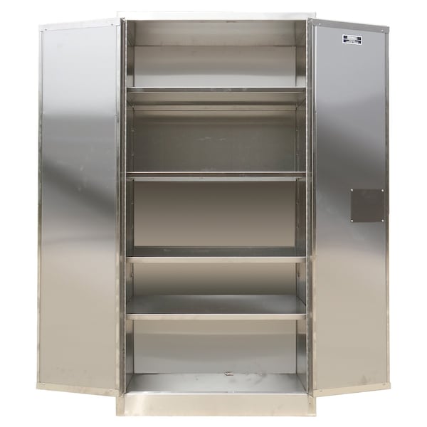 Securall Stainless Steel Single Wall Storage, 4 Shelves, Stainless Steel, 48 in W x 72 in H x 24 in D - 101-SW-SS