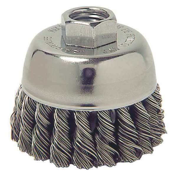 Weiler 2-3/4" Single Row Knot Wire Cup Brush .014" Steel Fill M14x2.0 Nut - 13020