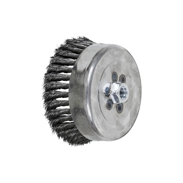 Pferd 82530 6in Knot Wire Cup Brush .014 CS Wire, 5/8-11 Thread ext. - 82530-PFERD