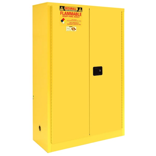 Securall 60 Gallon Paint Storage Cabinet, Self-Latch Standard 2-Door, Red - P160