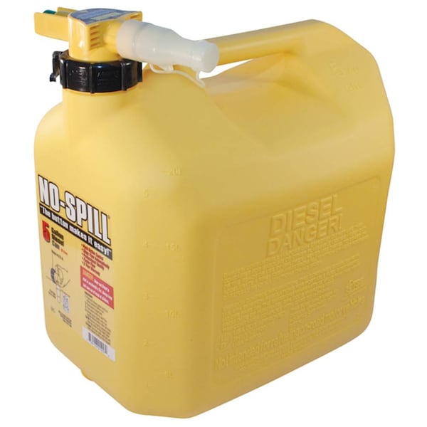 No-Spill NO-SPILL Yellow 5 Gallon No Spill Fast Flow Portable Fuel Can - Professional Quality - 765-108