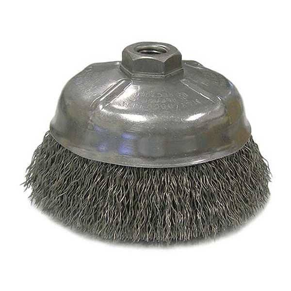 Weiler Crimped Wire Cup Wire Brush, 5"Dia., Steel - 14206