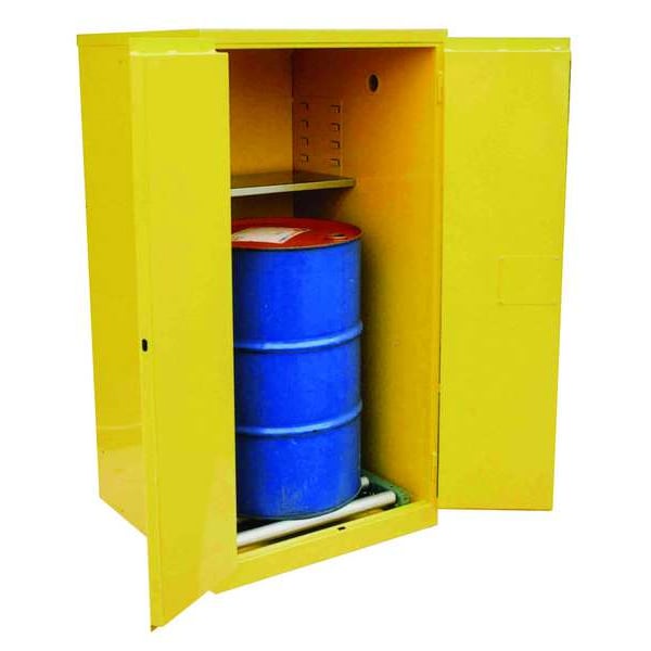 Jamco Flammables Safety Cabinet, 60 gal, 1 Shelves, Steel, 34 in W x 65 in H x 34 in D, Yellow - BW1YP