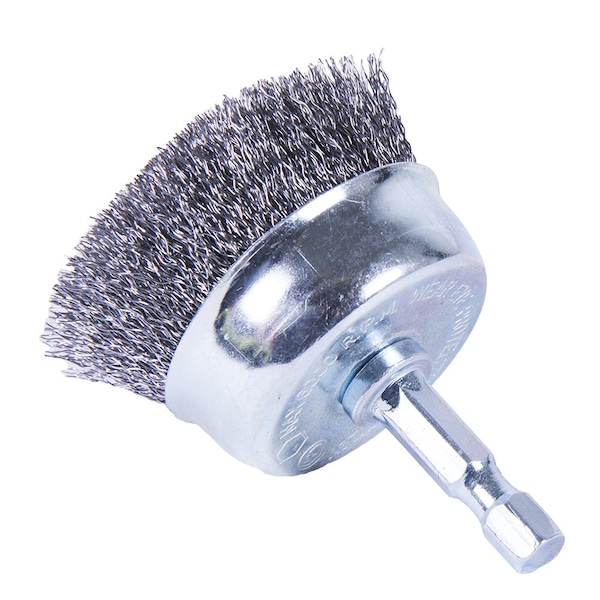 Forney Cup Brush Crimped, 2 in x .008 in x 1/4 in Hex Shank - 72795