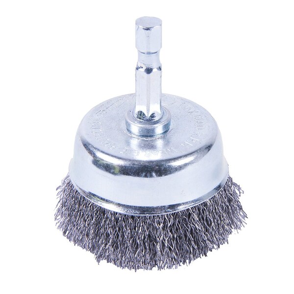 Forney Cup Brush Crimped, 2 in x .008 in x 1/4 in Hex Shank - 72795