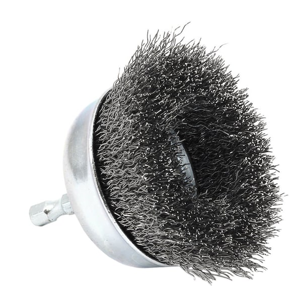 Forney Cup Brush, Crimped, 3 in x .012 x 1/4 in Hex Shank - 72731