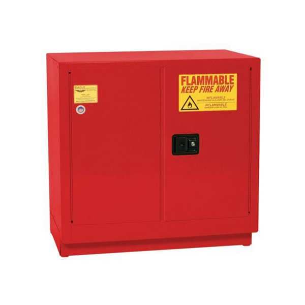 Eagle Flammables Safety Cabinet, 22 gal, 1 Shelves, Steel, 35 in W x 35 in H x 22 in D, Red - 1971XRED