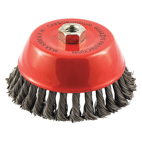 Zoro Select Cup Brush, Wire 0.020" dia., Carbon Steel, Max. RPM: 6, 500 RPM - 66254443301