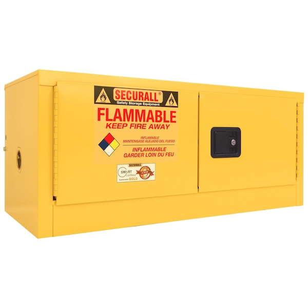 Securall 12 Gallon Wall Mount Flammable Storage Cabinet, , Self-Latch Standard 2-Door - WMA112