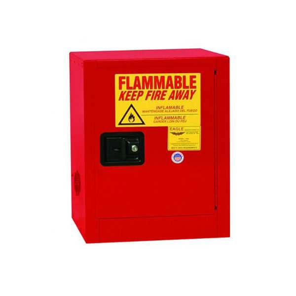 Eagle Flammables Safety Cabinet, 4 gal, 1 Shelves, Steel, 17 in W x 22 in H x 17 in D, Red - 1904XRED