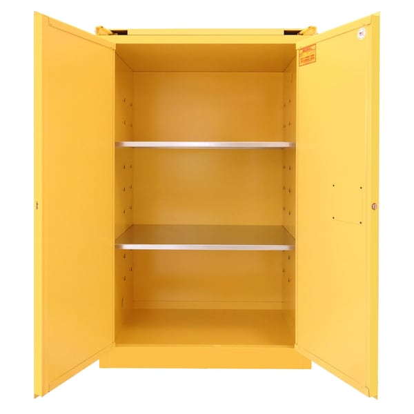 Securall 90 Gallon Flammable Storage Cabinet, Self-Close, Self-Latch Safe-T-Door, Yellow - A390