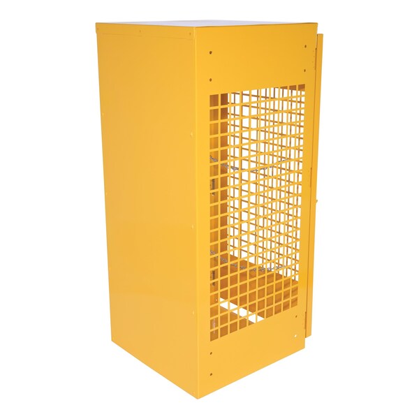 Vestil Vertical Cylinder Storage Cabinet, 5-10 Cylinder Capacity, Yellow, Depth: 30" - CYL-V-510
