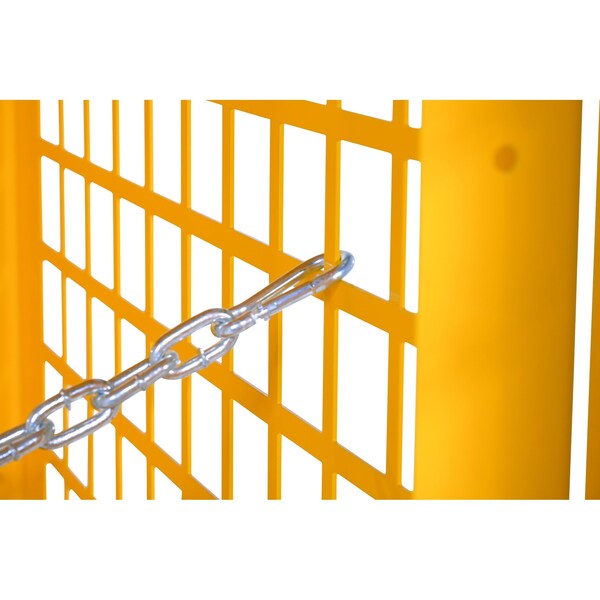 Vestil Vertical Cylinder Storage Cabinet, 5-10 Cylinder Capacity, Yellow, Depth: 30" - CYL-V-510