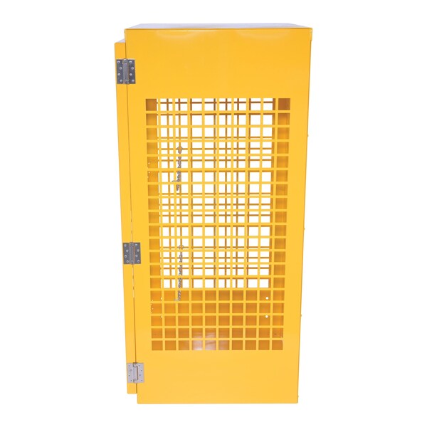 Vestil Vertical Cylinder Storage Cabinet, 5-10 Cylinder Capacity, Yellow, Depth: 30" - CYL-V-510